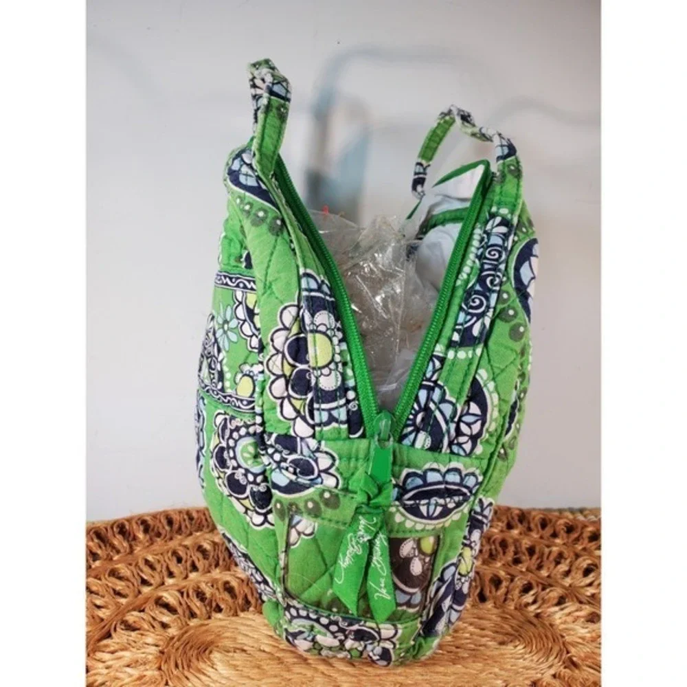 Vera Bradley Lime's Up Quilted Insulated Lunch Bag Green Blue Retired Print